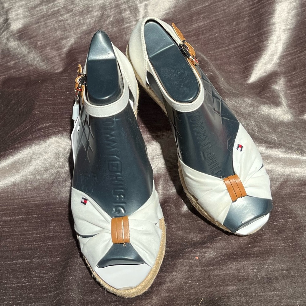 Cream Tommy Hilfiger platform sandals
